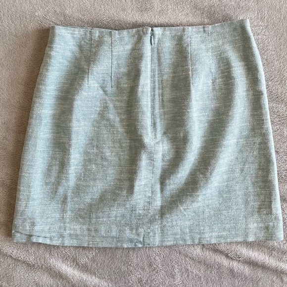 LOFT WOMEN'S Linen SEA BLUE W/ SILVER THREADS skirts SIZE 8 - Picture 2 of 9